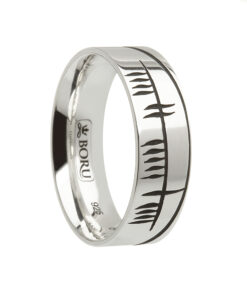 Ogham Sonas Wedding Ring 7.2mm - Image 2