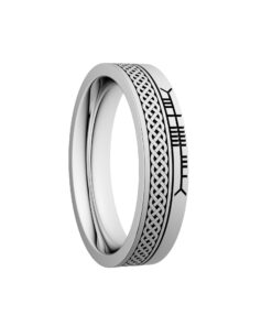 Celtic Knot Wedding Ring 5.2mm with Ogham Design