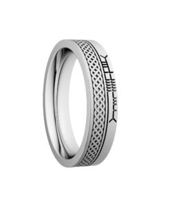 Celtic Knot Wedding Ring 5.2mm with Ogham Design - Image 3