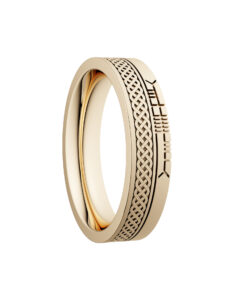 Alternative view of Celtic Knot Wedding Ring 5.2mm with Ogham Design