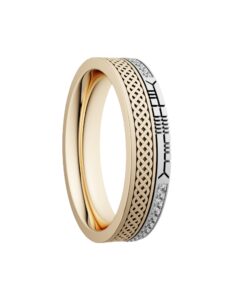 Alternative view of Celtic Knot Diamond Rail Wedding Ring 5.2mm