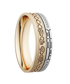 Alternative view of LeCheile Diamond Rail Wedding Ring 7.2mm