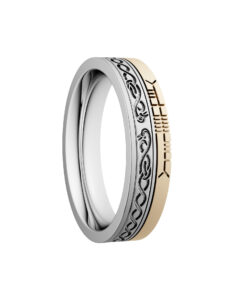 LeCheile Wedding Ring 5.2mm with Ogham Design - Image 5
