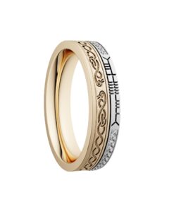 Alternative view of LeCheile Diamond Rail Wedding Ring 5.2mm