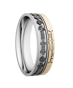 Celtic Cross Wedding Ring 7.2mm with Ogham Design - Image 5