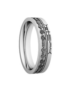 Celtic Cross Wedding Ring 5.2mm with Ogham Design - Image 3