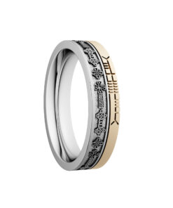 Celtic Cross Wedding Ring 5.2mm with Ogham Design - Image 5