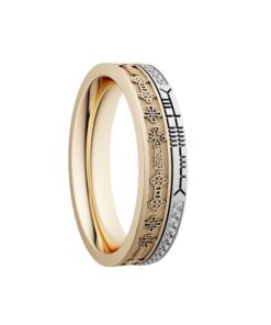 Alternative view of Celtic Cross Diamond Rail Wedding Ring 5.2mm