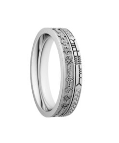 Celtic Cross Diamond Rail Wedding Ring 5.2mm