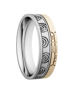 Newgrange Wedding Ring 7.2mm with Ogham Design - Image 5