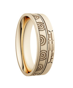 Alternative view of Newgrange Wedding Ring 7.2mm with Ogham Design