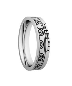 Newgrange Wedding Ring 5.2mm with Ogham Design