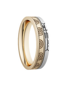 Newgrange Wedding Ring 5.2mm with Ogham Design - Image 4
