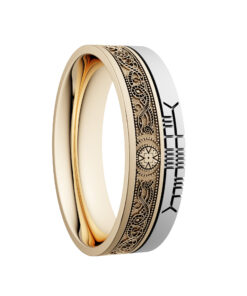 Celtic Warrior Wedding Ring 7.2mm with Ogham Design - Image 4