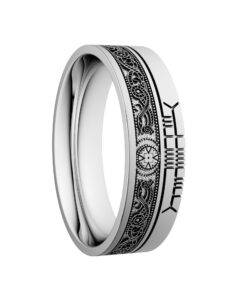 Celtic Warrior Wedding Ring 7.2mm with Ogham Design - Image 3