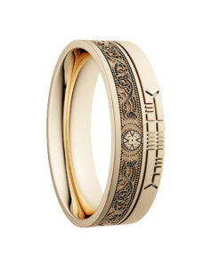 Alternative view of Celtic Warrior Wedding Ring 7.2mm with Ogham Design
