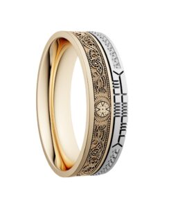 Celtic Warrior Diamond Rail Wedding Ring 7.2mm - Image 2