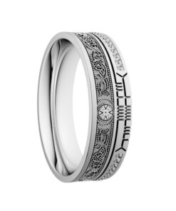 Celtic Warrior Diamond Rail Wedding Ring 7.2mm
