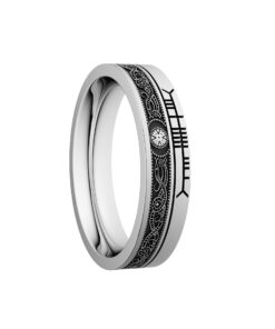Celtic Warrior Wedding Ring 5.2mm with Ogham Design