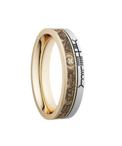 Celtic Warrior Wedding Ring 5.2mm with Ogham Design - Image 4