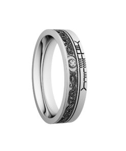 Celtic Warrior Wedding Ring 5.2mm with Ogham Design - Image 3