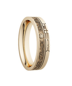 Alternative view of Celtic Warrior Wedding Ring 5.2mm with Ogham Design