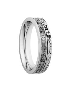 Celtic Warrior Diamond Rail Wedding Ring 5.2mm