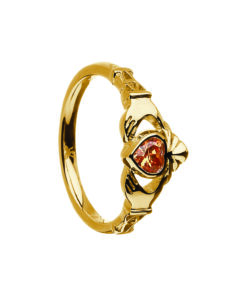 November-Citrine Birthstone Claddagh Ring - Image 2