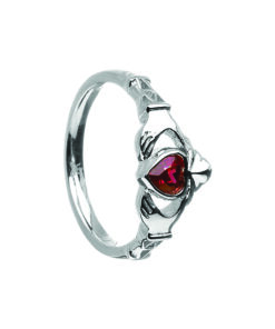 June-Alexandrite Birthstone Claddagh Ring - Image 2