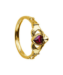 June-Alexandrite Birthstone Claddagh Ring - Image 4