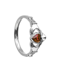 June-Alexandrite Birthstone Claddagh Ring - Image 3