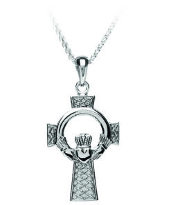 Large Claddagh Cross Pendant Chain - Image 2
