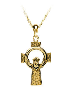 Large Claddagh Cross Pendant Chain