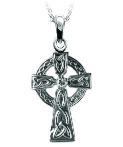 Celtic Cross with Diamond Set x 1 Stone - Image 2