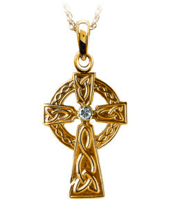 Celtic Cross with Diamond Set x 1 Stone