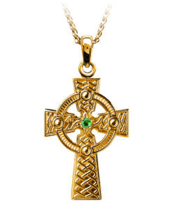 Traditional Celtic Emerald Chain with 1 Stone