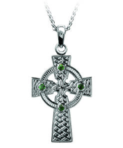 Alternative view of Traditional Celtic Emerald Chain with 4 Stone
