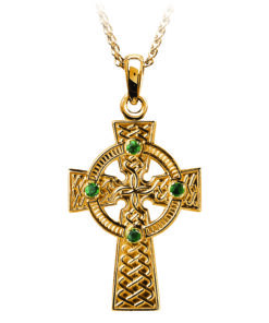 Traditional Celtic Emerald Chain with 4 Stone