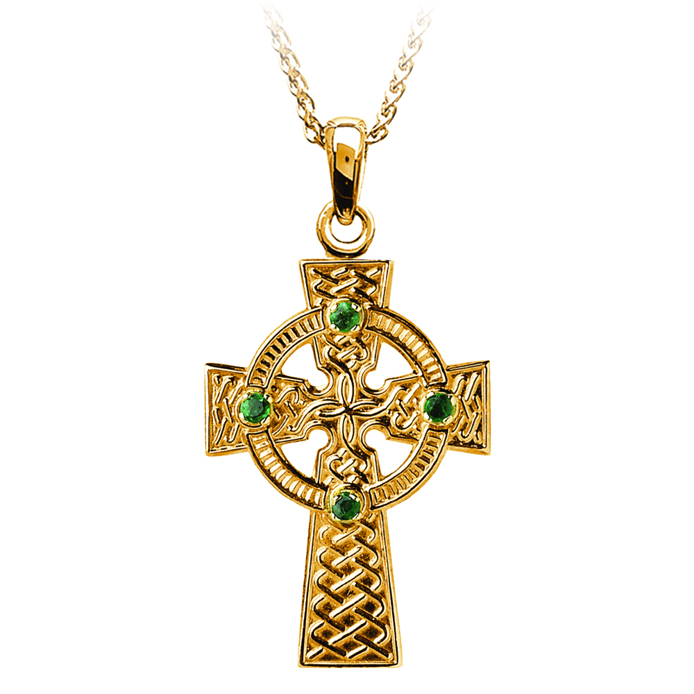 Traditional Celtic Emerald Chain with 4 Stone
