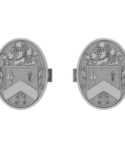 Large Oval Heraldry Cufflinks Chain - Image 3