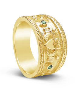Heavy Stone Set Claddagh Ring