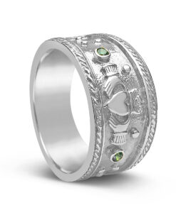 Alternative view of Heavy Stone Set Claddagh Ring