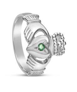 Alternative view of Traditional Claddagh Ring with Emerald