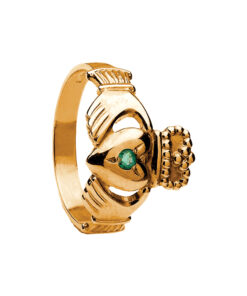 Traditional Claddagh Ring with Emerald