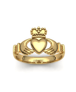 12mm High Heart & Crown Lightweight Claddagh Ring - Image 3