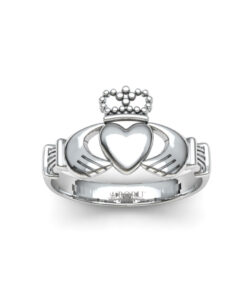 12mm High Heart & Crown Lightweight Claddagh Ring