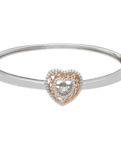 Silver Damhsa Celtic Knot Heart Dancing Bangle