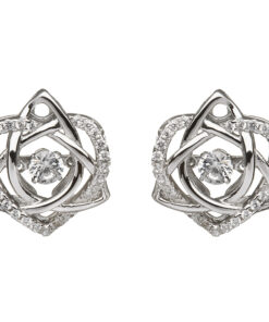 Silver Damhsa Trinity & Heart Stone Earring