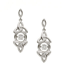 Silver Dancing Stone Trinity Earrings