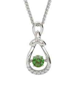 Silver Pendant Clear Dancing Stone Chain - Image 2
